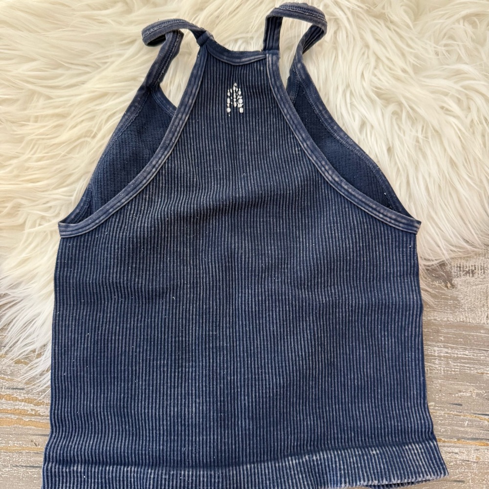 Free People Movement Happiness Runs Crop Tank in Vintage Deepest Navy - Picture 8 of 8